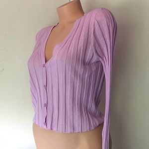 Victoria's Secret Ribbed Cropped Cardigan Sz L
